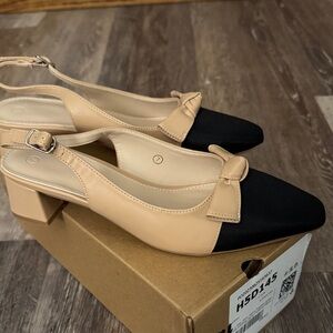 Elegant Two-Tone Women's Slingback Heels